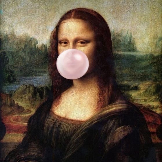 A playful version of Mona Lisa (1503-06) by Leonardo Da Vinci